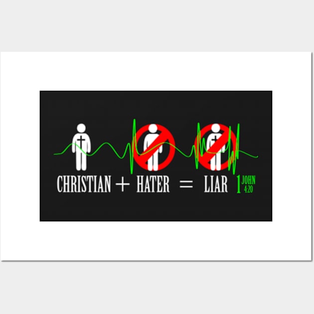 Christian + Hater = Liar Christian Shirts Wall Art by TGprophetdesigns